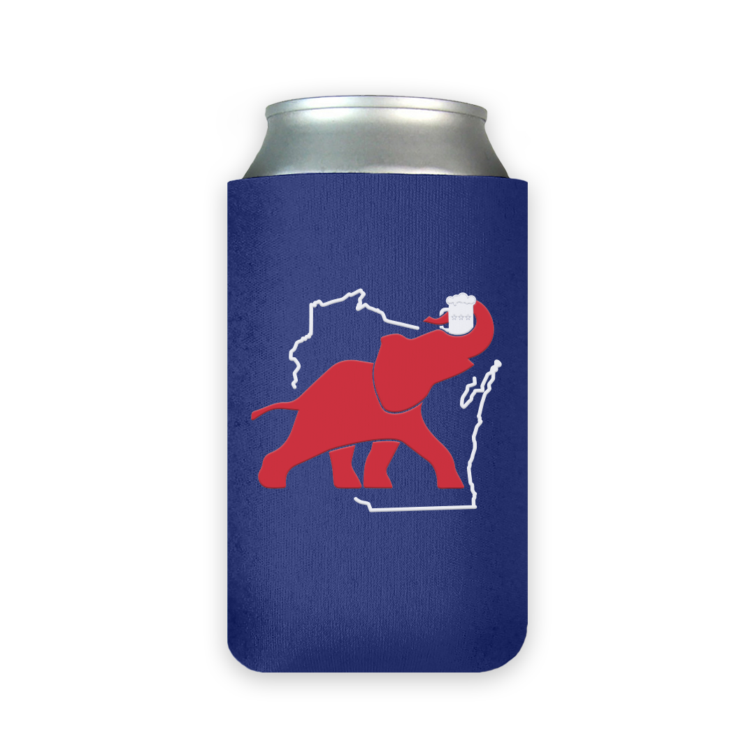 Wisconsin Elephant Can Cooler Set